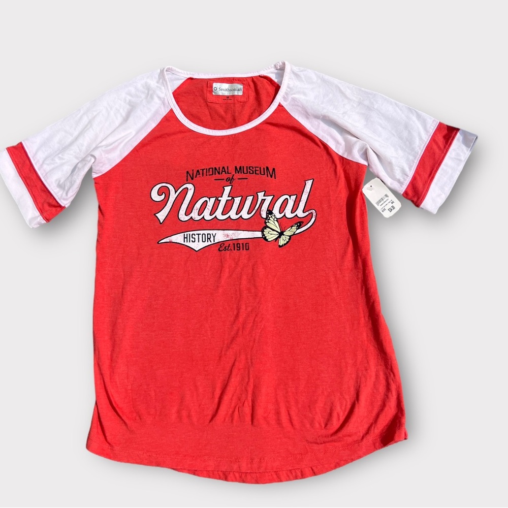 DC Smithsonian Natural History Museum Raglan Jersey Tee, size M New w/Tags